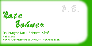 mate bohner business card