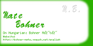 mate bohner business card